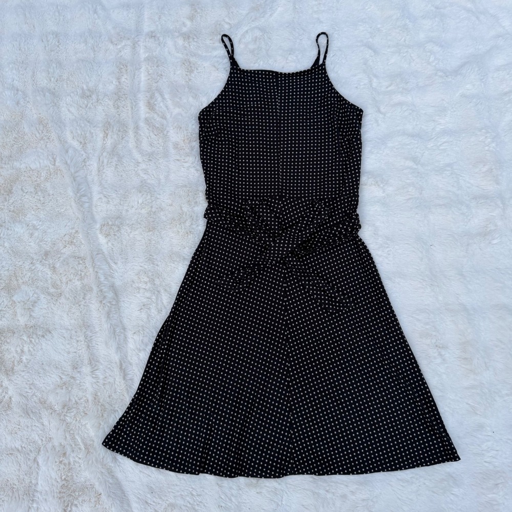 Ann Taylor Black and White Polka Dot Midi Dress